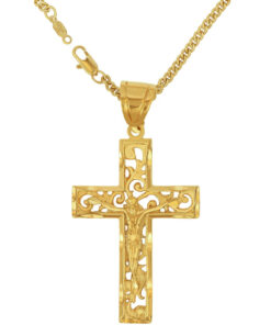 Gold Plated Large Filigree Cross