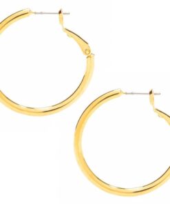 Gold Plated Hoop Earrings, Medium