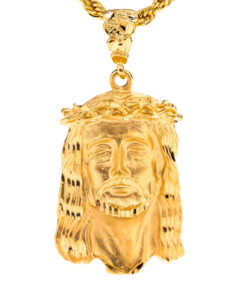 Gold Plated Jesus Pendant - Face of Christ