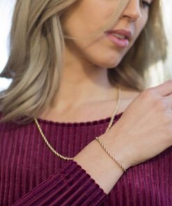 Gold Plated 3mm Rope Bracelet
