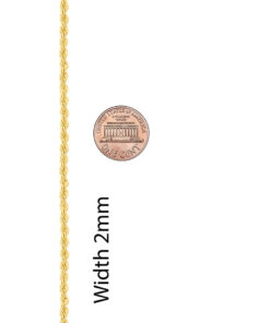 Gold Plated Rope Chain with a width of 2mm