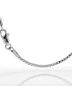 1.4mm Box Chain White Gold (Rhodium) Lock