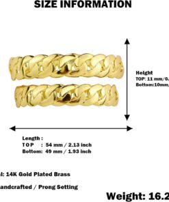 Alternative view of JINAO Grillz for Men ?C Gold Grills for Teeth??with Cuban Link Design, Fake Teeth??Silver Grillz for Women??Costume Jewelry
