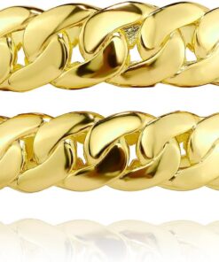 JINAO Grillz for Men ?C Gold Grills for Teeth??with Cuban Link Design, Fake Teeth??Silver Grillz for Women??Costume Jewelry
