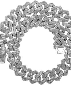 JINAO Cuban Link Chain for Men - 20MM Iced Out Miami Mens Necklace 14K Gold Plated Cubic Zirconia Women Hip Hop Jewelry